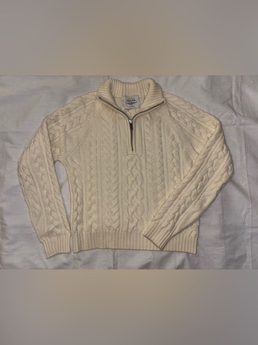 Aritzia Heritage knit merino wool 1/4 zip - Picture 2 of 12